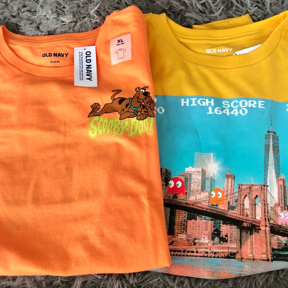 Scooby Doo and PAC Man t-shirt bundle